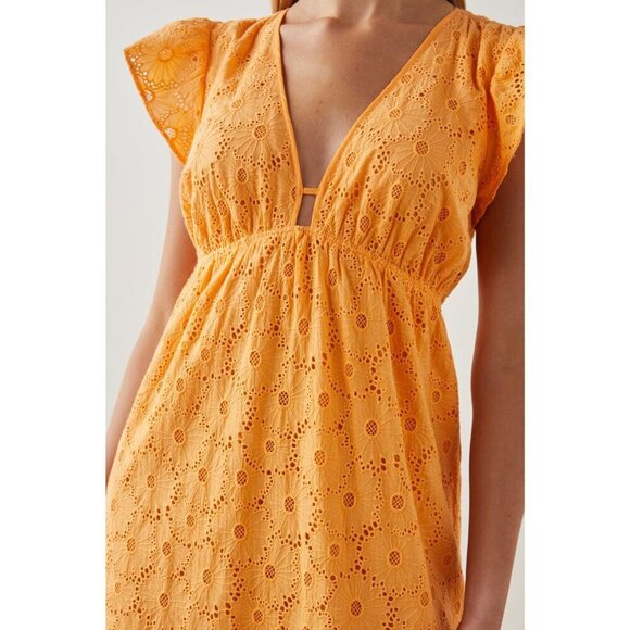 Rails Tina Maigold Eyelet Ruffle Midi Dress Women's Size S Small - Picture 2 of 12